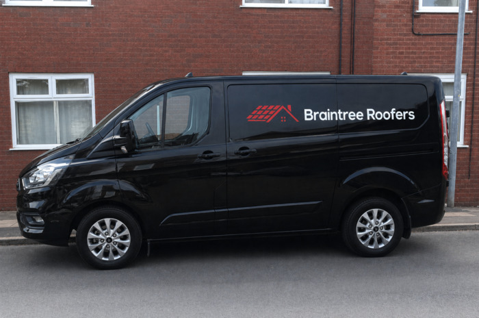 The Braintree Roofers company van